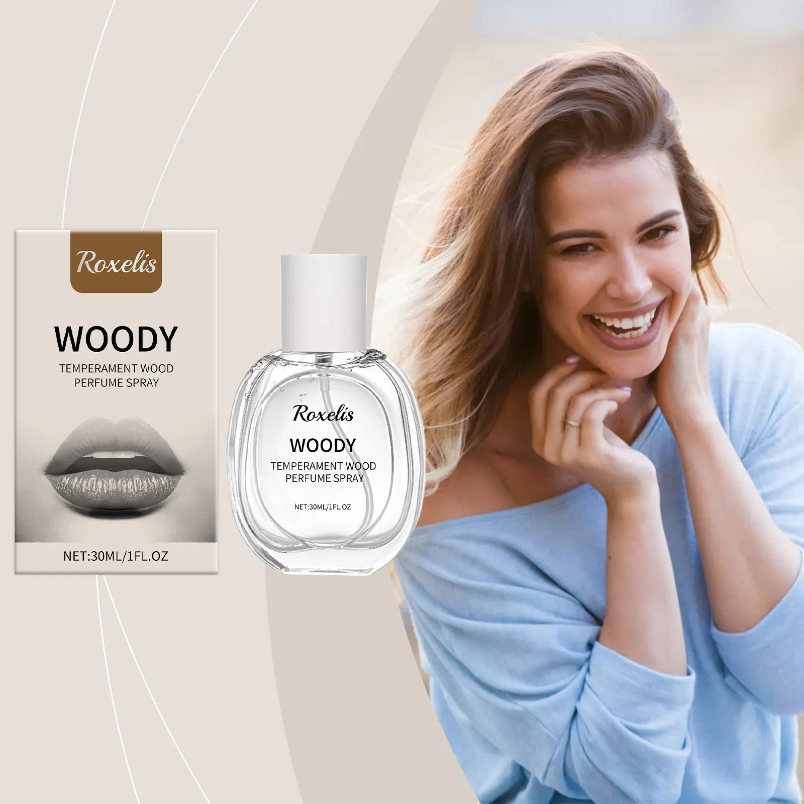 

Roxelis 30 мл освежающий духи Woody с феромонами для свиданий, дезодорант для флирта, элегантный женский стойкий аромат, очаровательный парфюм
