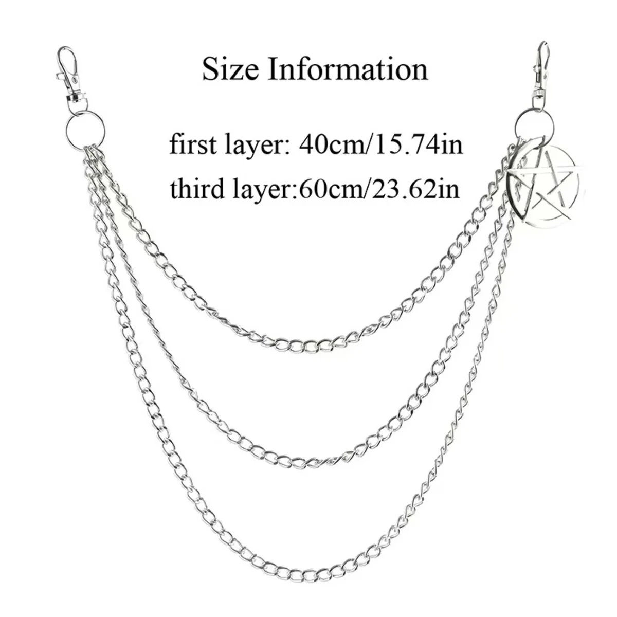 Layered Pants Chain For Men Women Spikes Pocket Trousers Chain Punk Rock Goth Accessories