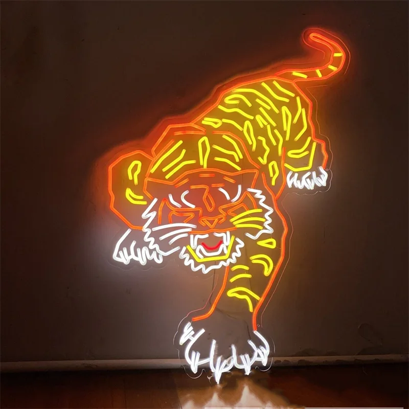 Tijger Neon Sign Custom Neon Sign Anime Sign Dieren Sign Bar Sign Slaapkamer Home Wall Decor Led Light Gepersonaliseerde Verjaardagscadeau