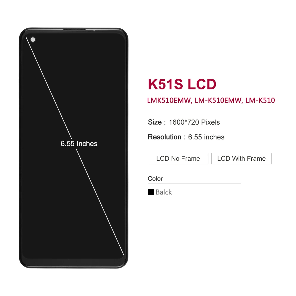 For lg k51s lcd Mobile Phone Lcds For LG k51s screen replacement for LG LMK510EMW, LM-K510EMW, LM-K510 display