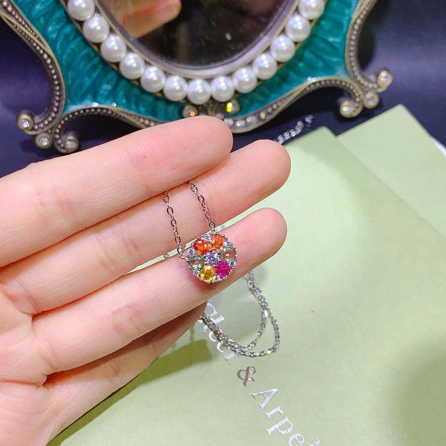 KJJEAXCMY бутик ювелирных изделий для девочек, натуральный цвет, сапфировый воротник, кулон из чистого серебра 925, платиновый рождественский подарок для подруги