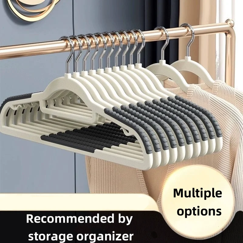 

10pcs Home seamless wide shoulder clothes hanger anti slip and anti bulging Clothes organizer thickened for both dry and wet use