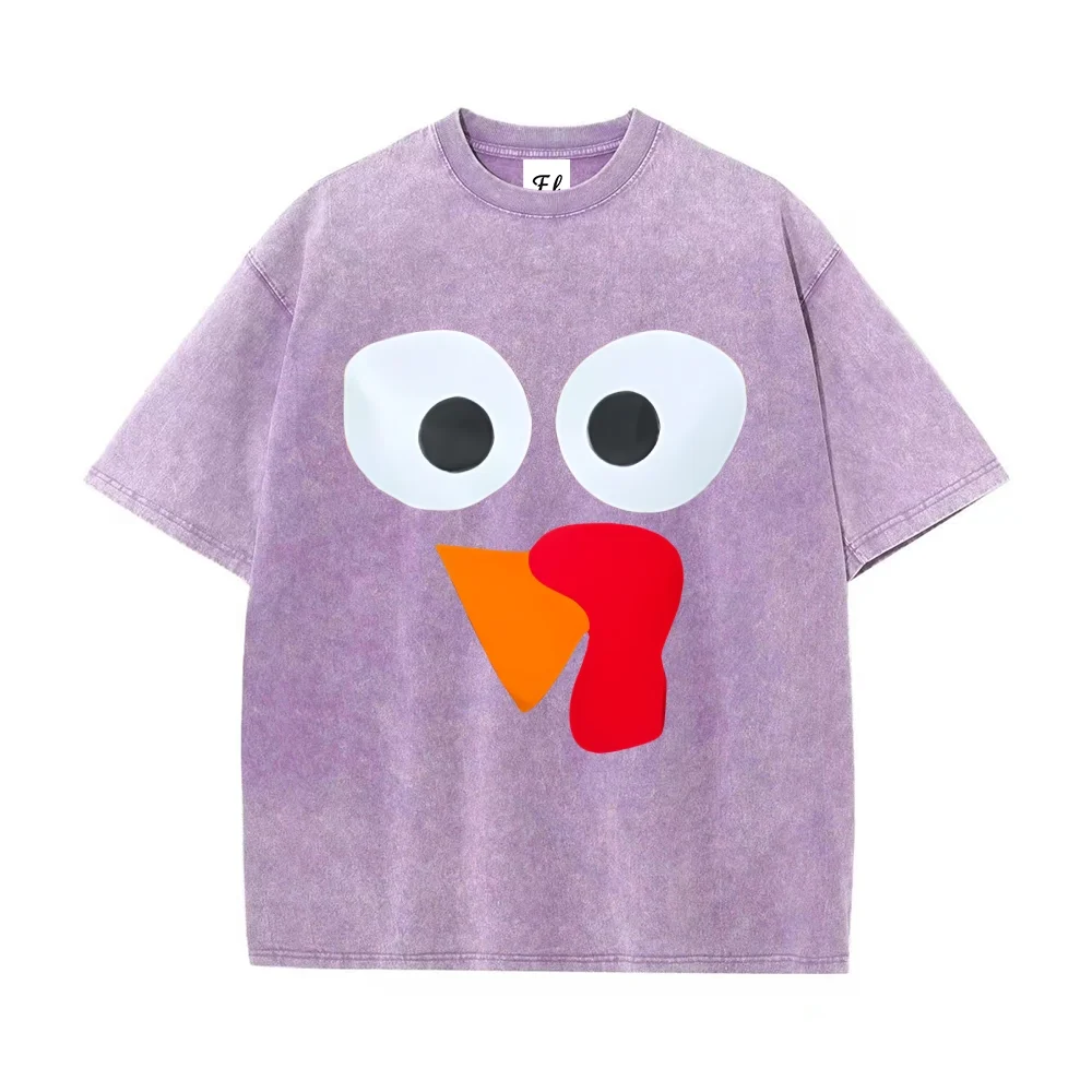 100% Cotton Funky Turkey Graphic Vintage T Shirt Unisex Oversized Casual Short Sleeve Tee Shirt Retro Style Trendy Daily Outfit
