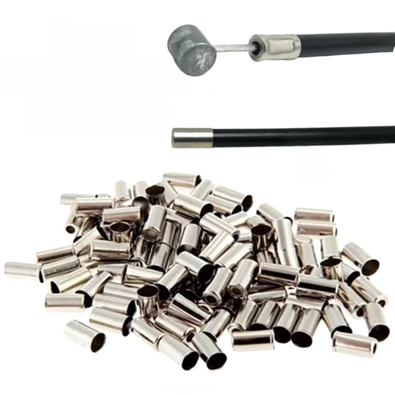 AliExpress 50/100pcs Bicycle 5mm Brake Cable End Caps MTB Road Bike Derailleur Cable Wire Tip Cap Housing Silver Shifter Gear Cable End Cap