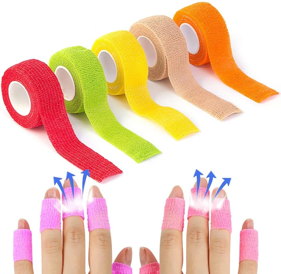 18 Color 1 Inches Self Adherent Cohesive Wrap Bandages First Aid Tape Elastic Self Adhesive Tape Vet Wrap for Cat, Dog