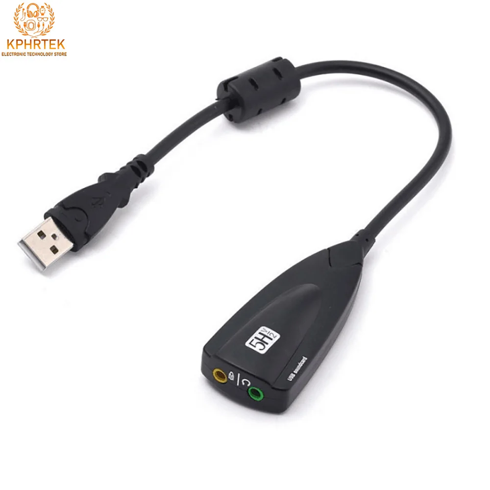 Внешняя звуковая карта 5HV2 USB 7.1 с адаптером аудиоинтерфейса и программным обеспечением для симуляции 3D-звука Xear 5HV2 USB 7.1
