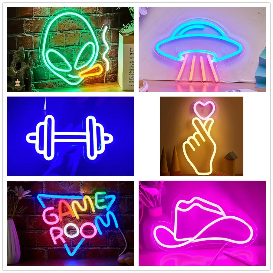 

Led Neon Light Decorative Alien, UFO Light Up Signs USB Powered Neon Lights For Bedroom Game Room Bar Party Decoration