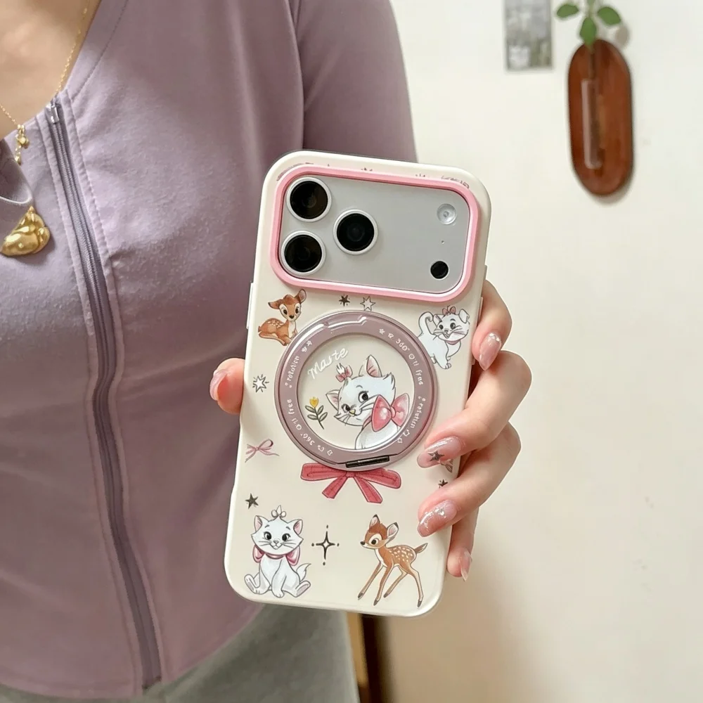 New Cute Anime Cartoon Animal Magnetic Phone Case for iPhone 18 17 16 Pro Max 15 16 17 18 Pro with Charm Kawaii Shockproof Cover