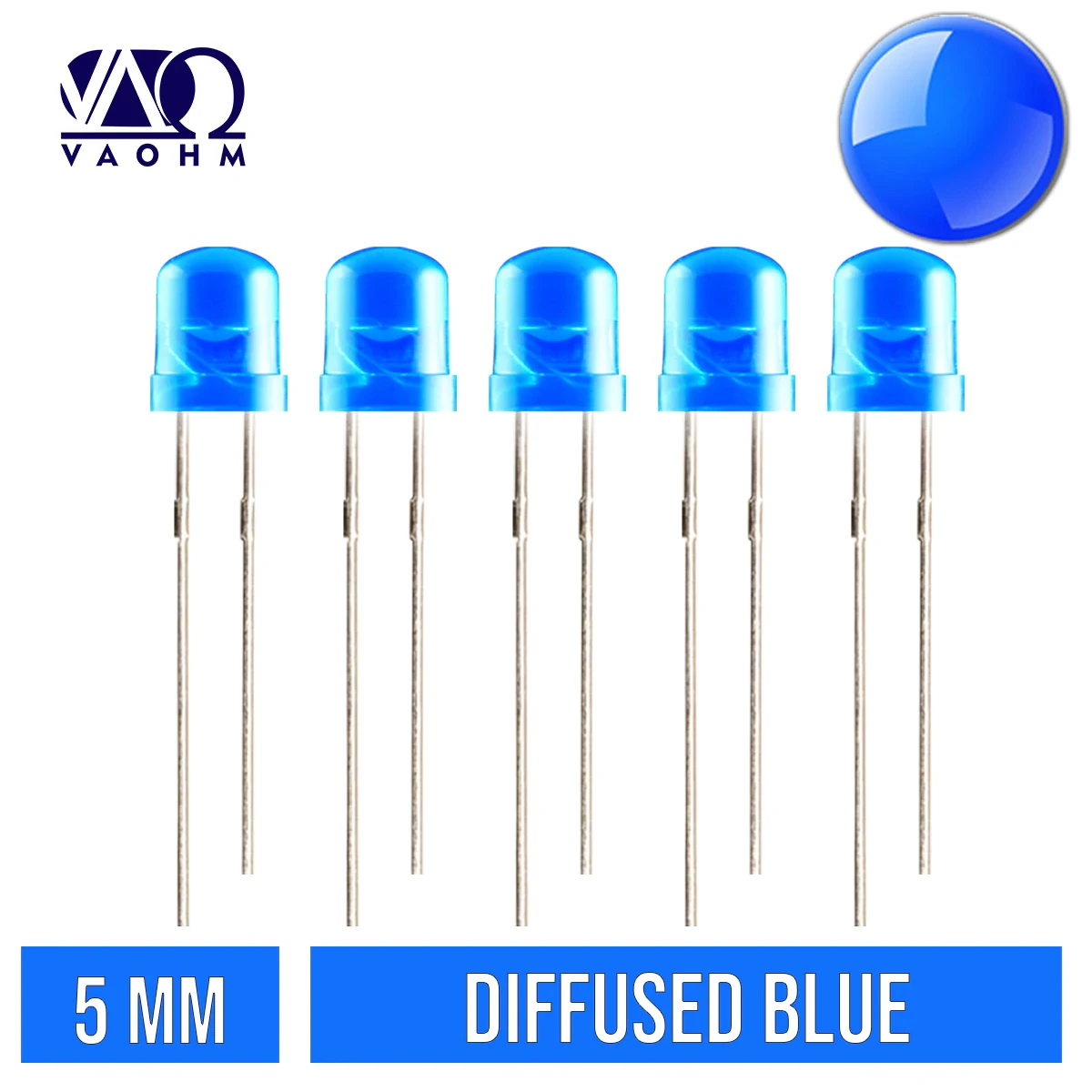 10PCS/LOT LED F5 Diffused  Round 5mm Light Emitting Diode (RED/BLUE/GREEN/ORANGE/YELLOW)