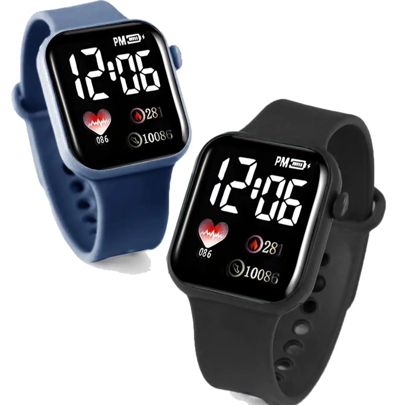 3-Piece Set of Children's Electronic Watches with Led Time Display, No Smart Functions, Exquisite Birthday Gift for Girls/Boys