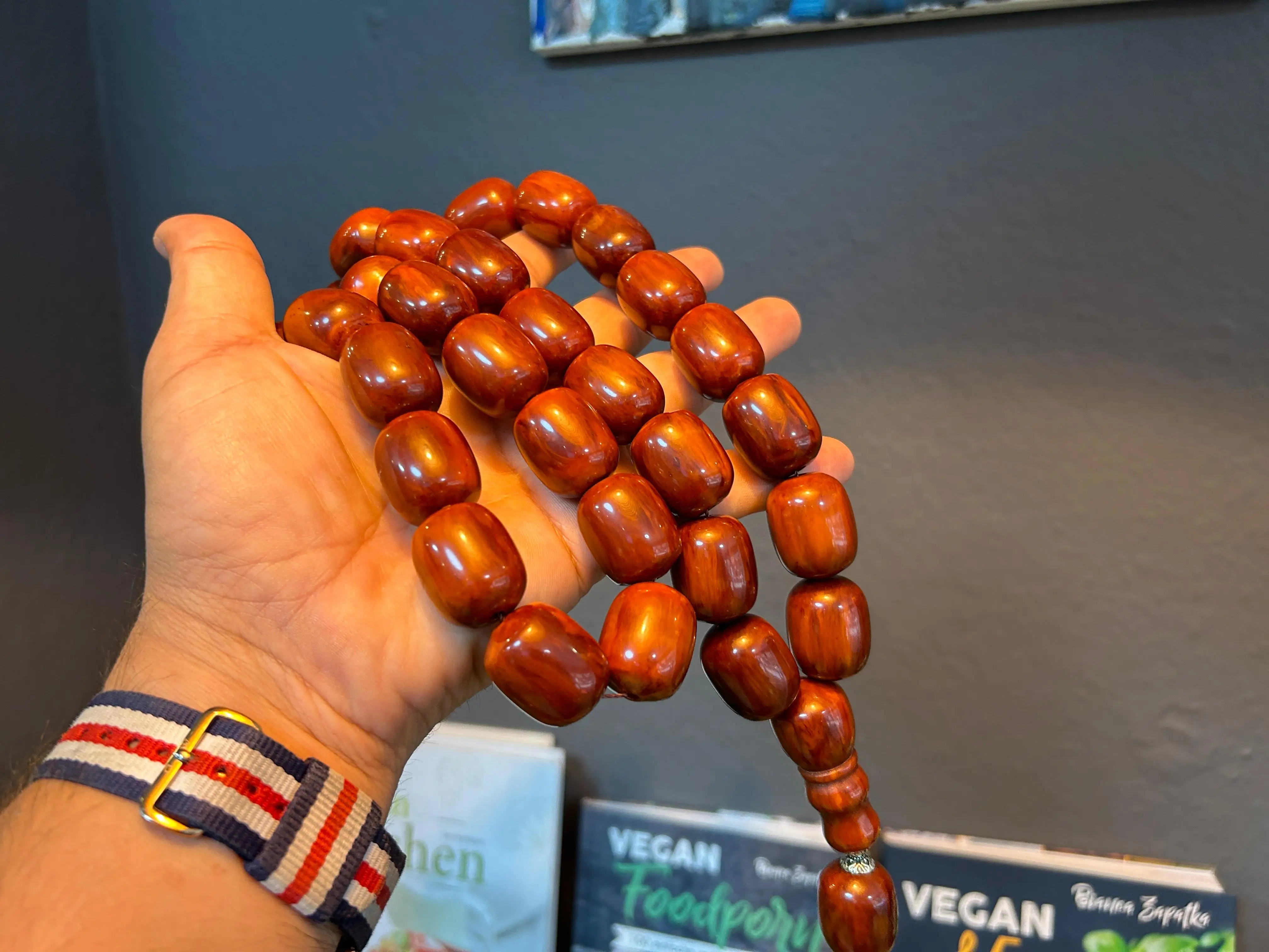 Bakelite Ottoman Rare Faturan Big German Amber Sandalous Misbaha Prayerbeads Rosary Tasbih Tesbih İslam Subha T39