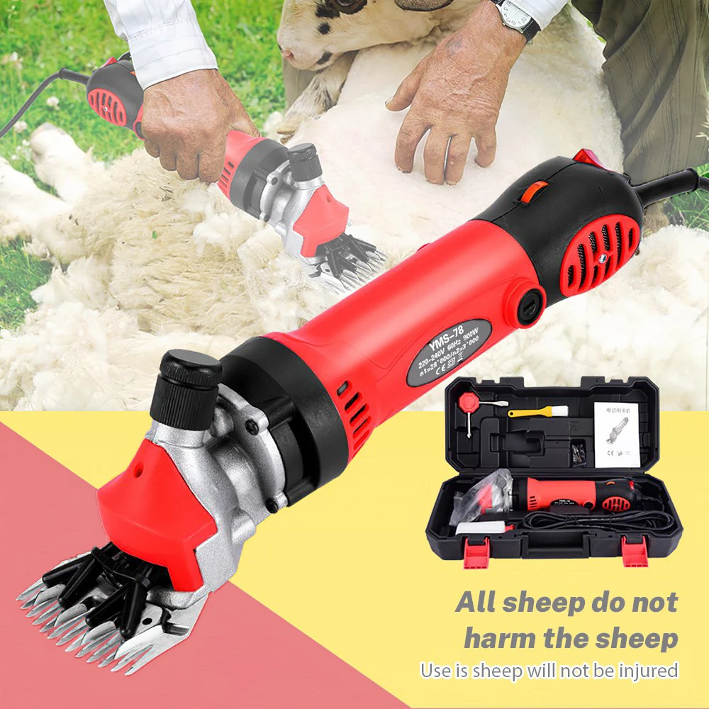 Esquiladora Eléctrica de Lana de 900W, Cortadora de Ovejas de 6 Velocidades Ajustables con Cuchillas de Acero de Alto Carbono, Herramienta Profesional para el Cuidado del Ganado