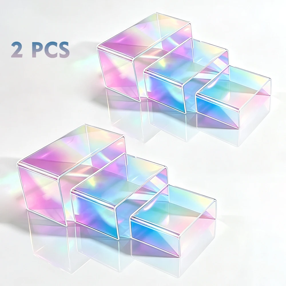 2‑Pack Acrylic Display Risers for Figurines, Tabletop Decor Display Stands, Party Organizer, Storage & Display Shelf for Jewelry