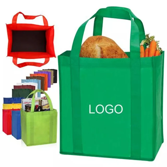 Wholesale 500Pcs Lot Custom Large Capacity Non Woven Bag Eco Friendly Grocery Shopping Bags Reusable Non Woven Tote Bag for Ads AliExpress