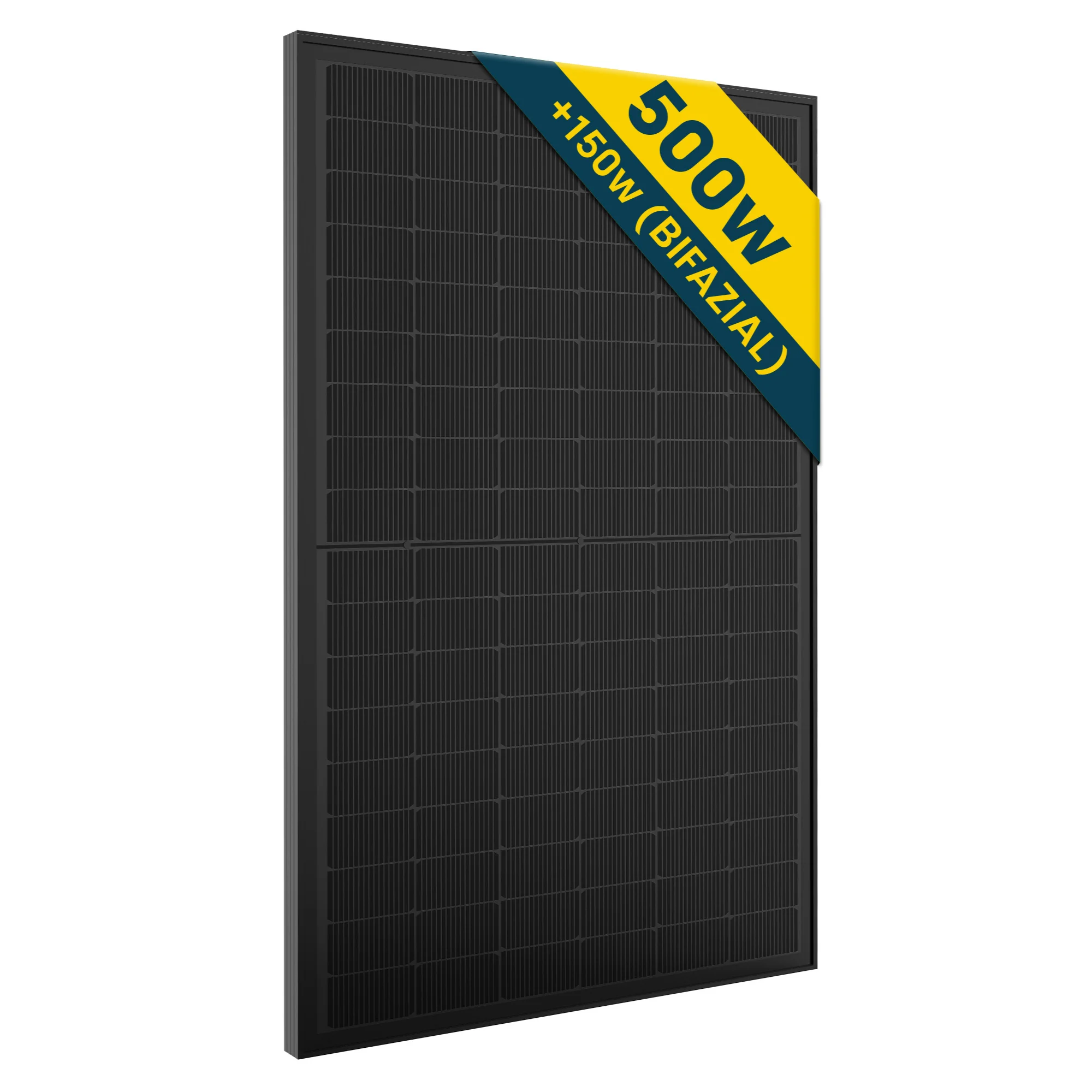 ALLDREI® Solarmodul 500W/1000W/2000W/3000W, Vollschwarzes Bifaziales Glas-Photovoltaik-Panel für Balkonkraftwerke, 0% Mehrwertsteuer.