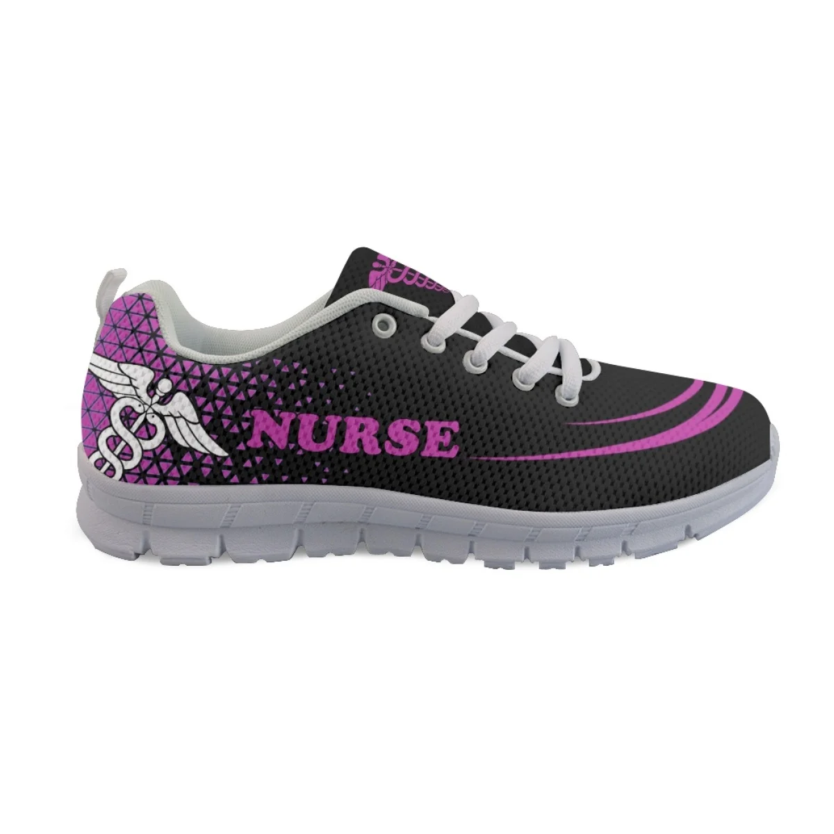 INSTANTARTS Lightweight Nursing Shoes Paramedic EMT EMS Pattern Women's Flat Shoes Shockproof Sneakers for Hospital Workers 2023