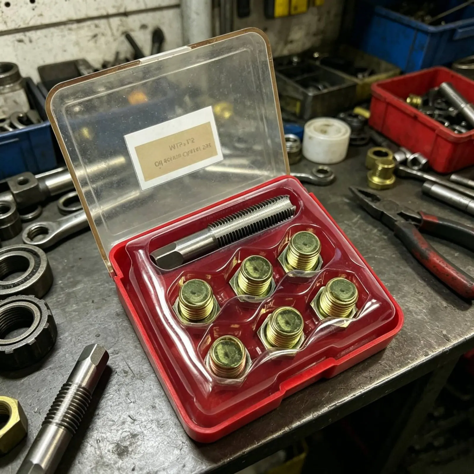 13 Pieces M15x1.5 Thread Repair Set Professional Quality Oil Pan Thread Repair Kit Includes Taps, Plugs, Washers Automotive Tool