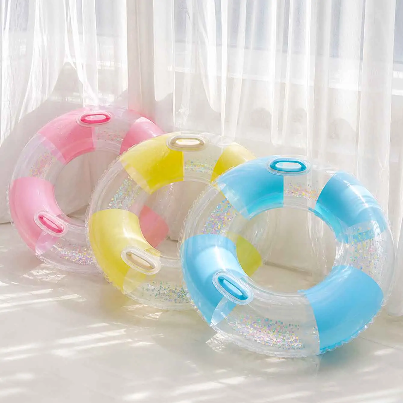 Inflatable Pool Floats Adult Striped Large Swim Ring  Pool Tubes,Giant Premium Stripe Water Floats Rings for Pool Party Beach