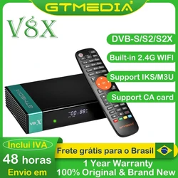 DVB-S2 Satellite Receiver GTMEDIA V8X H.265 DVB S2 S2X Buildin Wifi Support TNTsat smart GT MEDIA V7S 2X Support usb wifi H.264