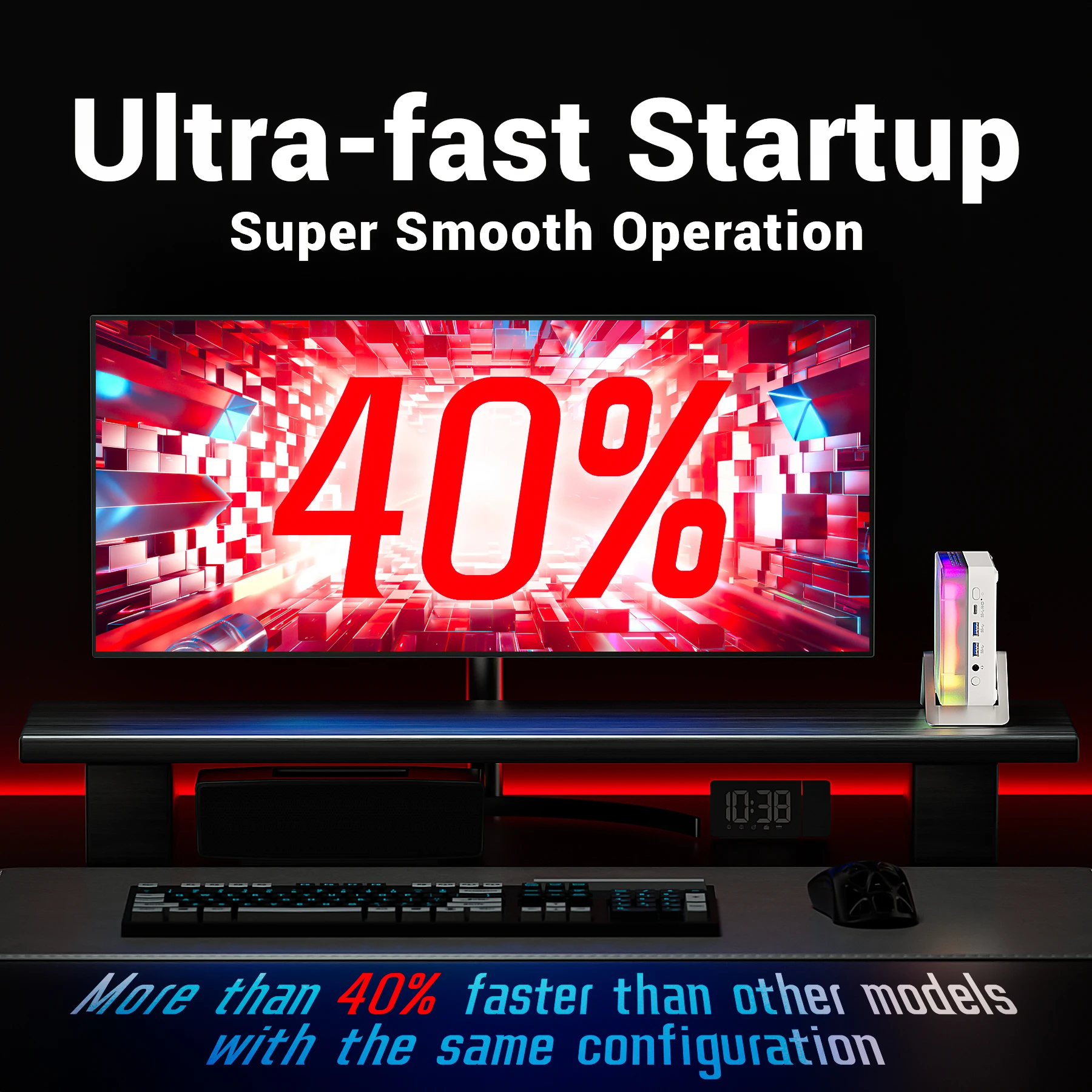 FIREBAT MN56 MINIPC AMD R7-8745HS Mini Pc Colorato Gamer 16GB 512GB DDR5 RJ45 Computer da gioco desktop BT5.2 WIFI6