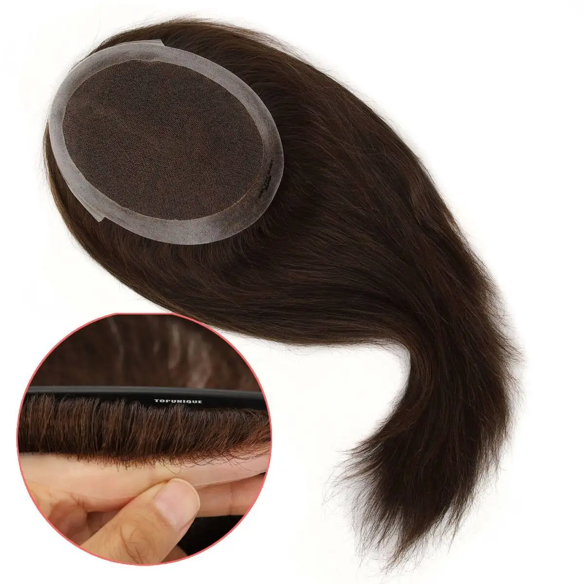 

TUW08 Женские системы волос Натуральные человеческие волосы Топпер из кружева и кожи Уникальная часть волос для решения от выпадения волос