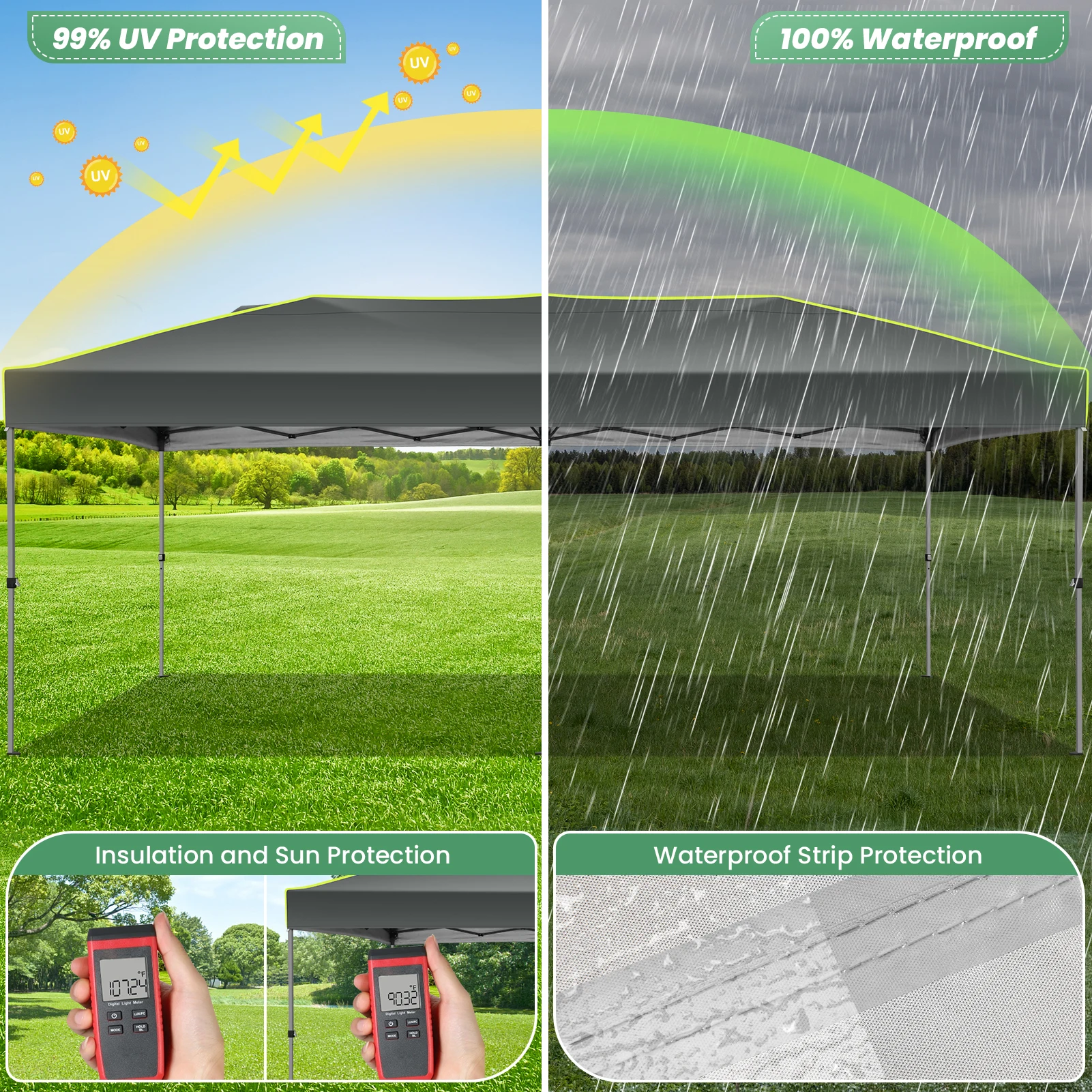 3x6m Folding Gazebo Event Canopy Pop Up Waterproof Party Tent With 6 Side Wall UV Protect For Garden Outdoor Commercial Wedding