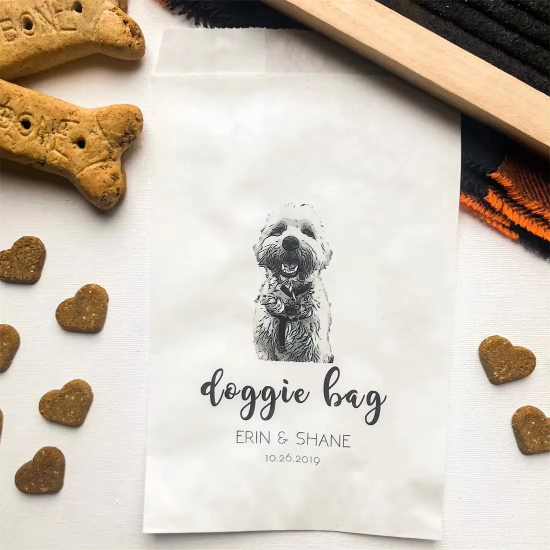 50PCS Personalized Wedding Favors Bags | Custom Pet Favor Bag | Doggie Bag