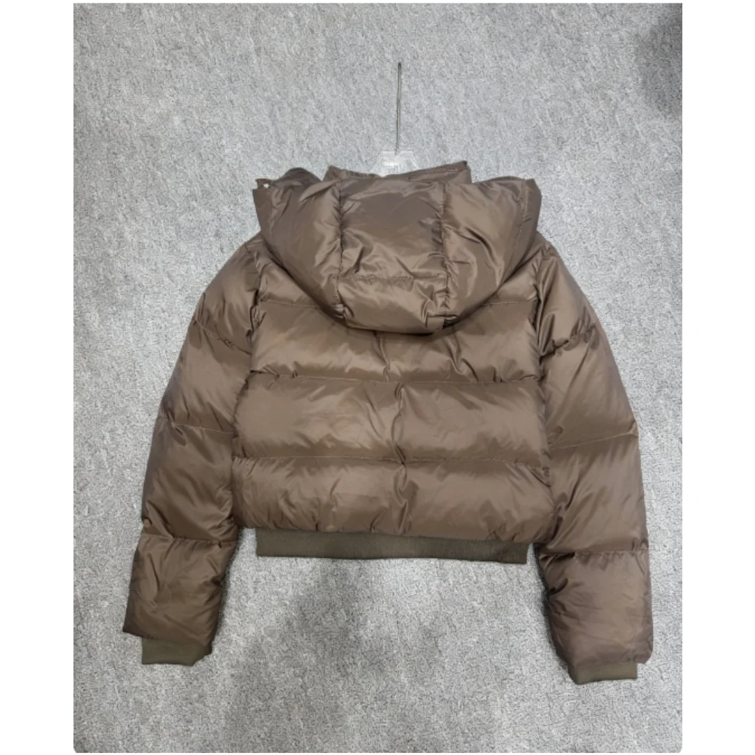 2025 hiver nouveau Style femmes mode-confortable à capuche à manches courtes Sport ample doudoune