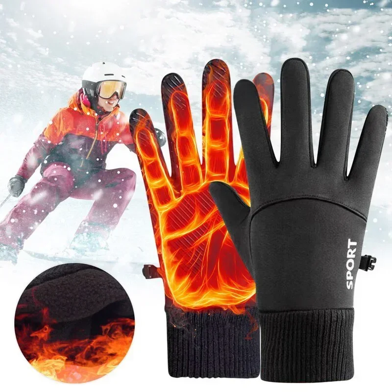 AliExpress RNO Rich Name Ocean Winter Warm Gloves Full-Finger Waterproof Cycling Outdoor Sports Motorcycle Skiing Touch Screen Fleece Cycling Gloves