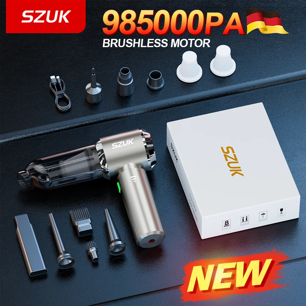 SZUK Car Vacuum Cleaner 985000Pa Wireless Strong Suction Handheld Portable Car Cleaner Cleaning Machine Mini Vacuum Cleaner