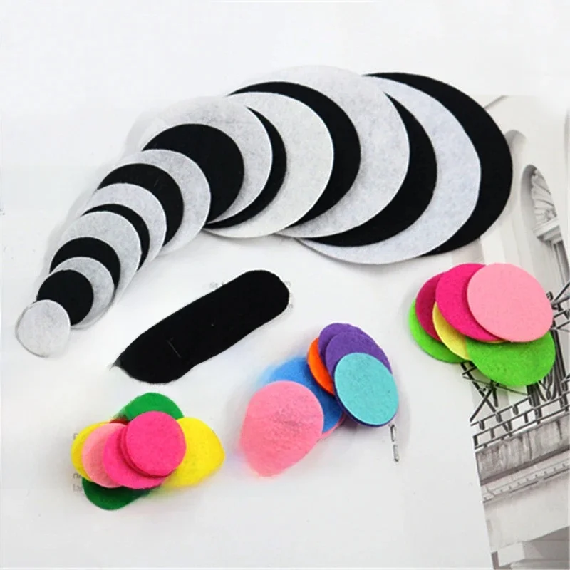 1000 sztuk 1.5cm 2cm 2.5cm 3.0cm białe okrągłe filcowe podkładki dla DIY Hairbands akcesoria czarne włókniny koła łatki aplikacje — zdjęcie 2