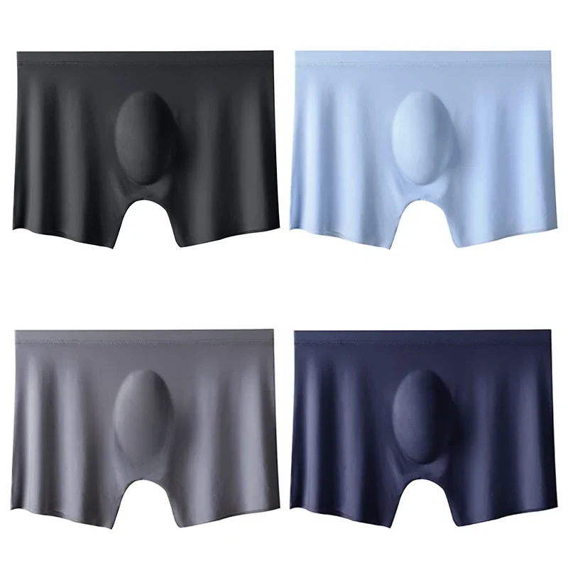 4 Teile/los Männer Höschen Herren Eis Seide Nahtlose Sexy Unterwäsche Solide Ultra-dünne Atmungsaktive Boxer Shorts Männliche Unterhose Boxershorts