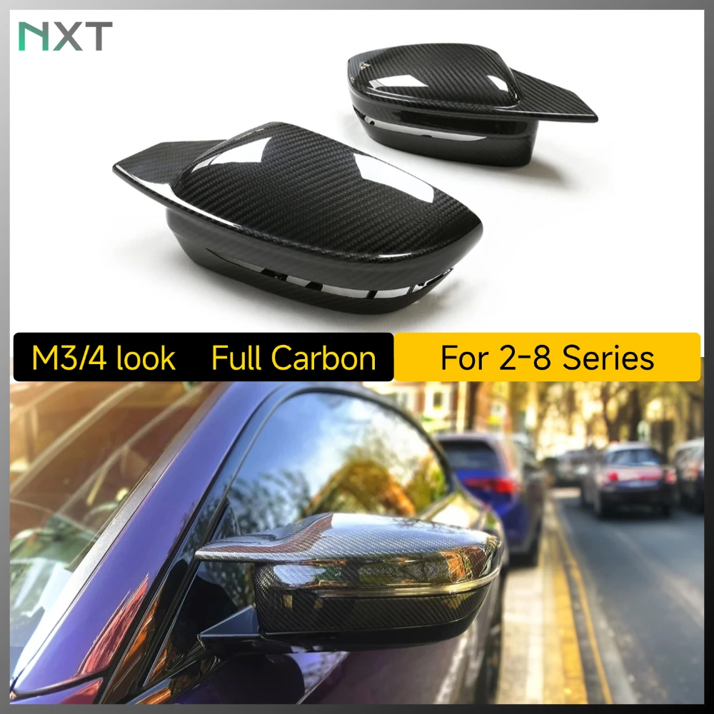 

M3 Style For BMW 3 4 5 6 7 8 Ser G20 G22 G30 G32 G11 G15 2017-2023 Dry Full Carbon Fiber Rearview Mirror Cover Replace LHD&RHD