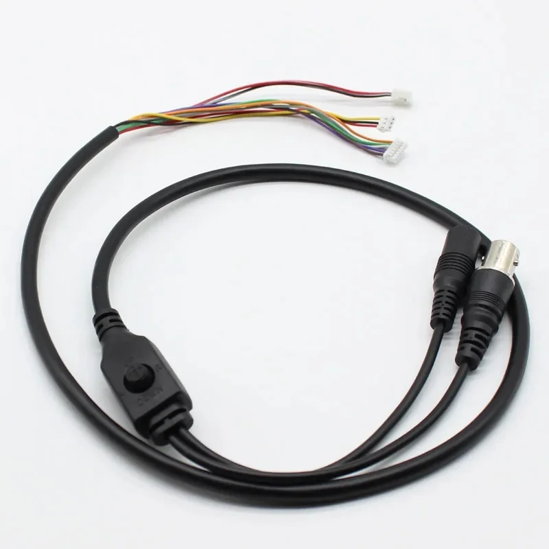 Kabel pigtailowy do sterowania wideo OSD BNC DC12V Zasilanie 80 cm Analogowa kamera CCTV Moduł płytki Menu Przycisk końcowy kabla — zdjęcie 2