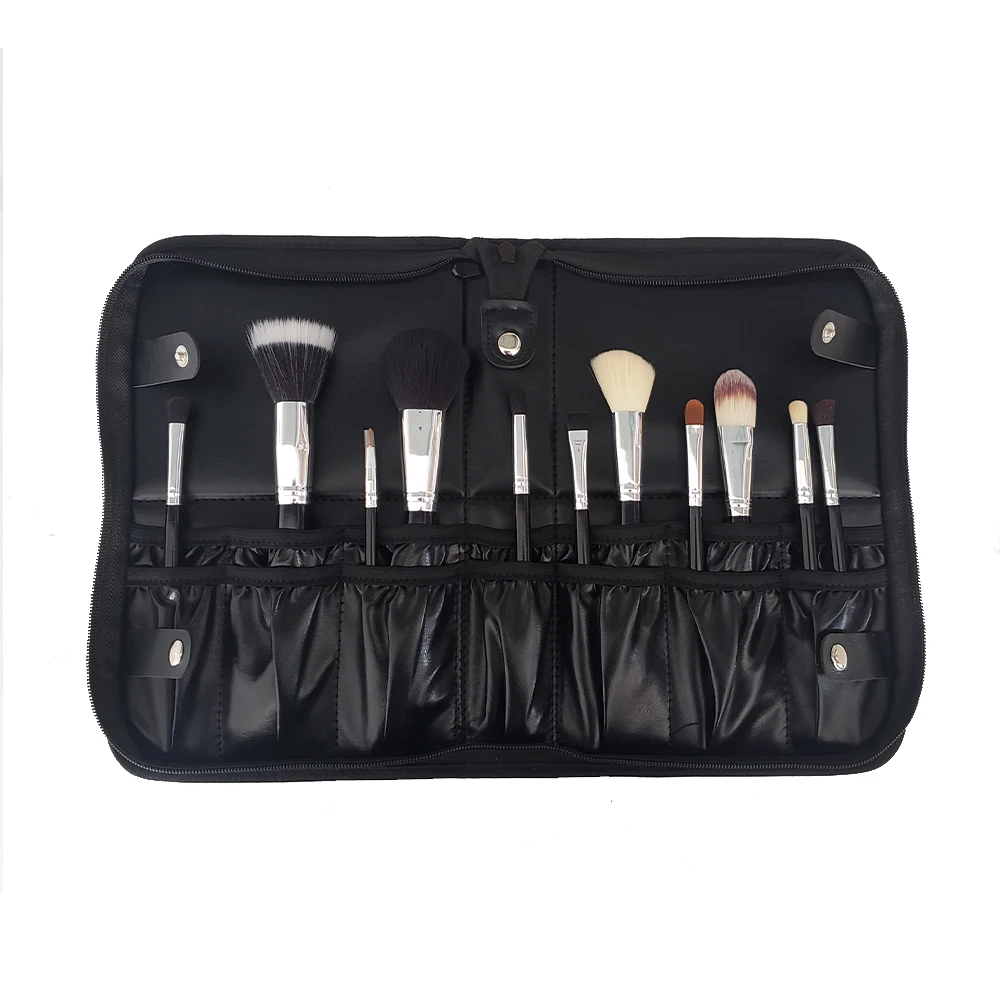 Profession Makeup Brush Accessories Foldable Brush Bag Easy Carry Handle Double Layer Bag Makeup Brush Collapsible Stroage Bag