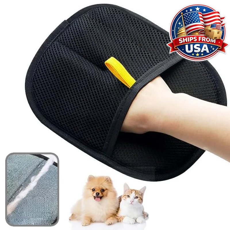 

Pet Hair Remover Glove Reusable Electrostatic Grooming Tool For Dogs Cats Removes Fur From Furniture Clothes Carpet Car