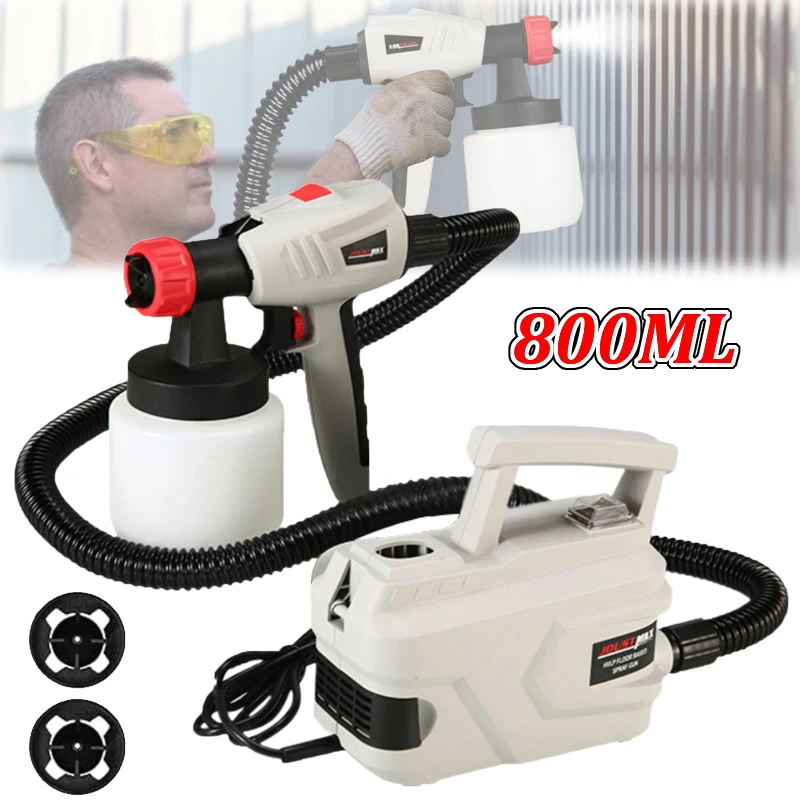 800W Electric & Airless Spray Gun Split Type Paint Spray Auto Furniture Steel coding Airbrush ML Detachable Tank