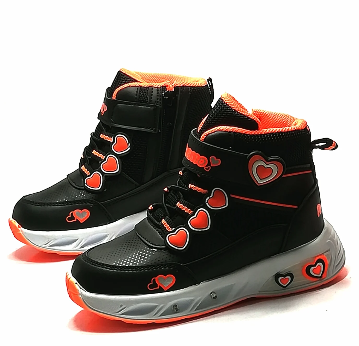 Black orange lamp girls sneakers, water resistance, new season, flashy, standard fit, high quality