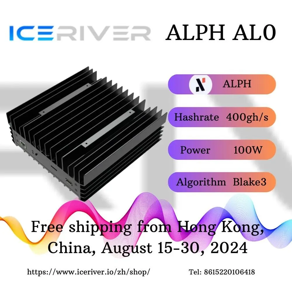 MIGLIORE OFFERTA NUOVO ICERIVER AL0 400GH ALPH Nero 3 Algoritmo Miner 400GH con alimentatore Disponibile