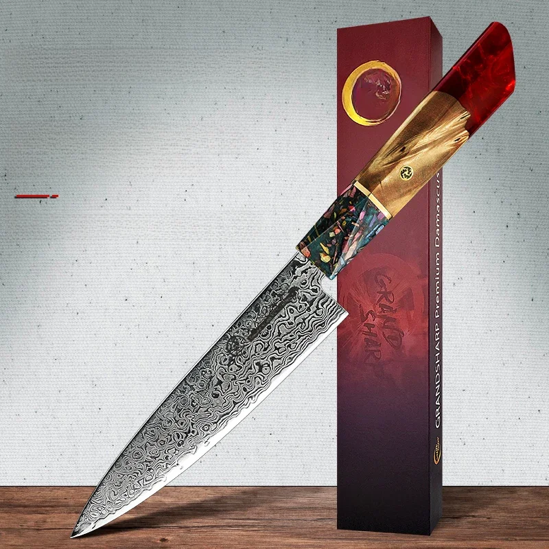 Grandsharp Japanischer Damast AUS-10 Stahl 5,5 Zoll Allzweckmesser Ultra Sharp Edelstahl Chef Slicing Cutter Küchenmesser
