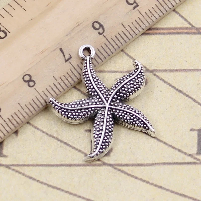 10 sztuk Charms Ocean Starfish 27x24mm tybetański brąz srebrny kolor wisiorki antyczny tworzenia biżuterii DIY Handmade Craft wisiorek — zdjęcie 2