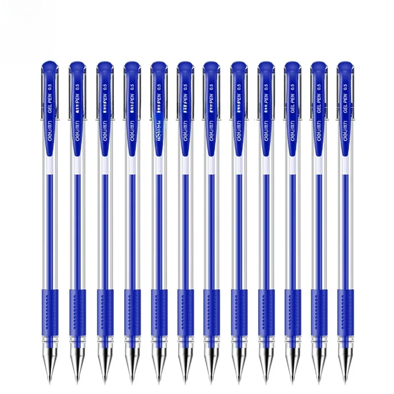 Deli 12 zestaw długopisów żelowych 0.5mm długopis czarny niebieski czerwony kolor atramentu narzędzia do pisania do szkolnych materiałów biurowych — zdjęcie produktu 7