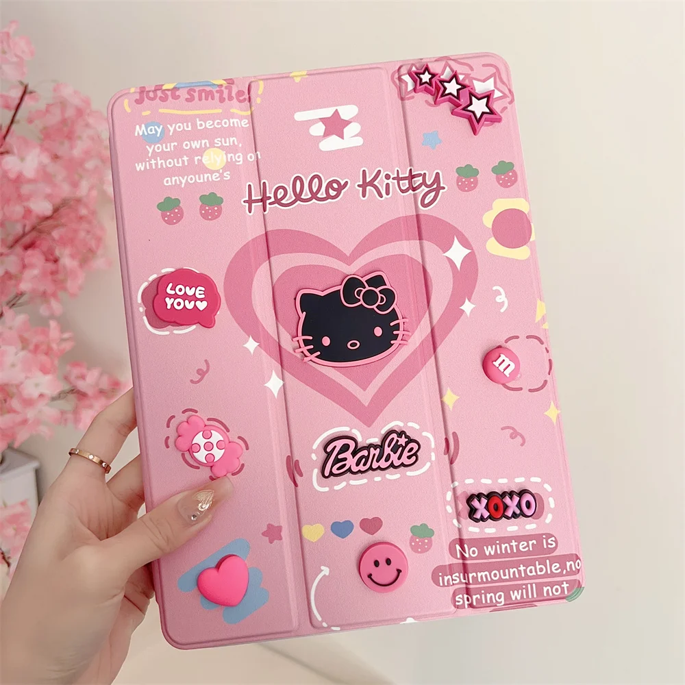 

Kawaii Cartoon For iPad Pro 2025 2024 iPad 10th 11th 13 inch Air 7 6 10.5 iPad 5 6 9.7 mini 5 6 7 Cute Case With Pen Holder Cove