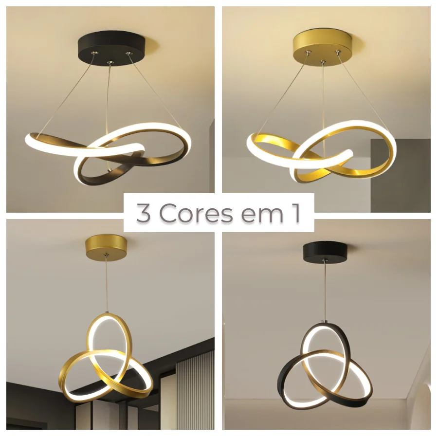 Luminária De Teto Pendente Led Moderna Lustre para Corredor Sala Quarto