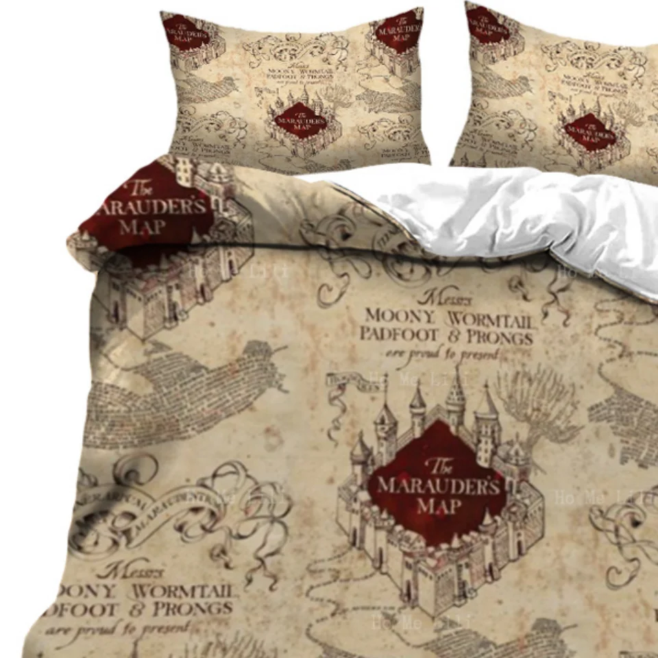 Wizarding World Marauder Map And Desert Castle Duvet By Ho Me Lili Bedding Set