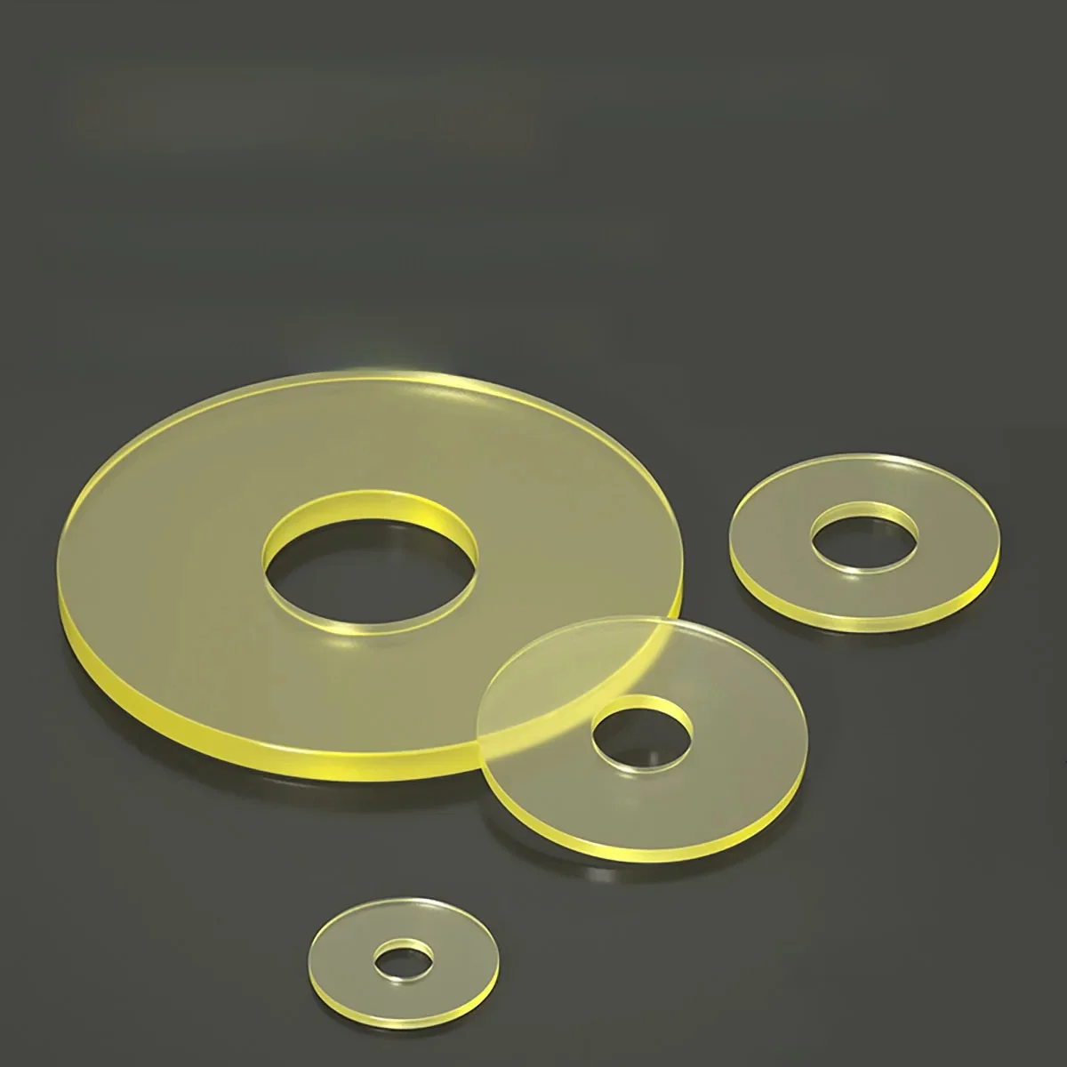 Bancs Plats en PolyVrac, Joint d'Espacement, Joint Torique Collants, Coussretours de Coussin Jaune Translucide, 2-12mm, 10 Pièces