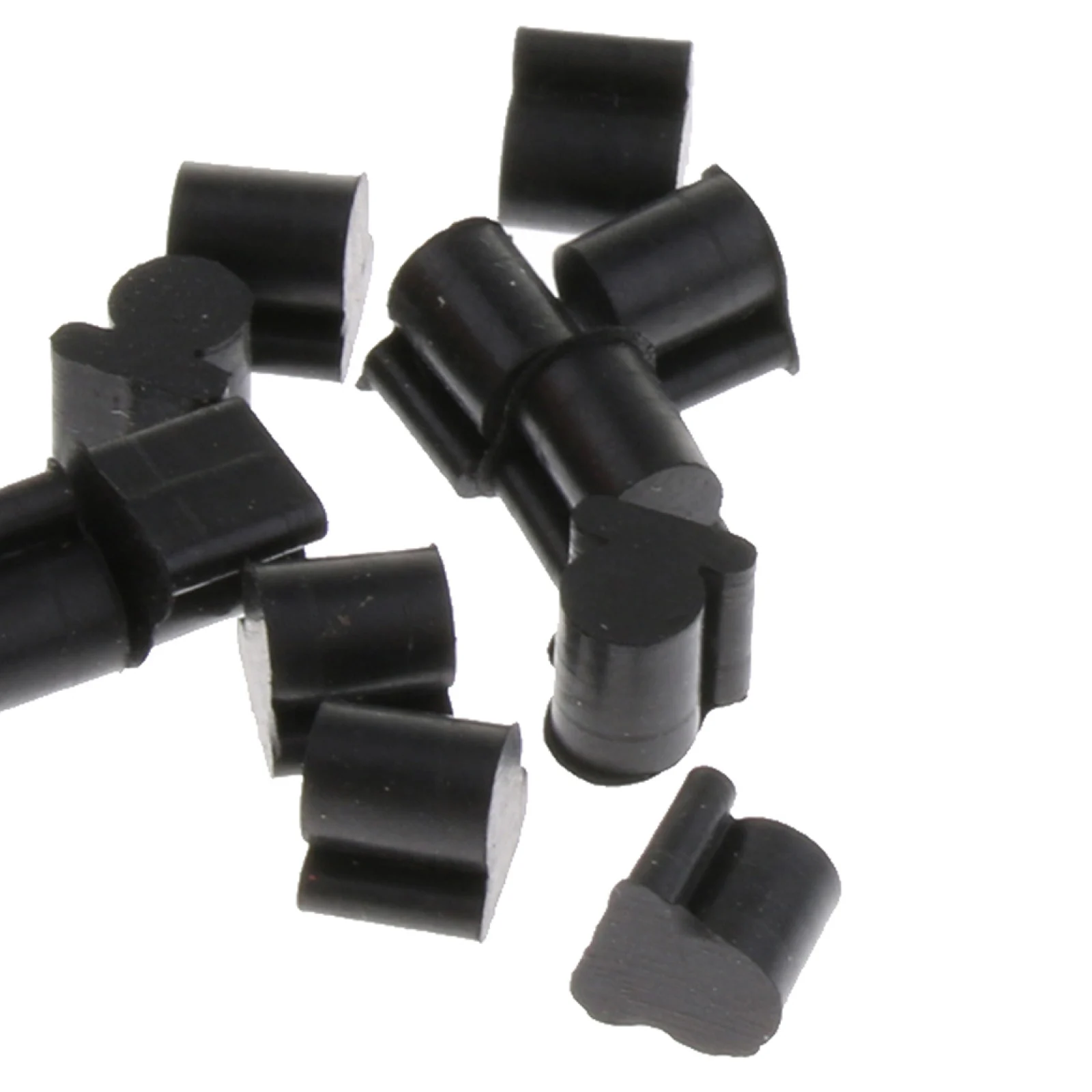 20Pcs Black Silicone Horn Silica Gel Pads Non-slip Protective Mat Replacement Part for Alto Horn Wind Brass Instrument Supply