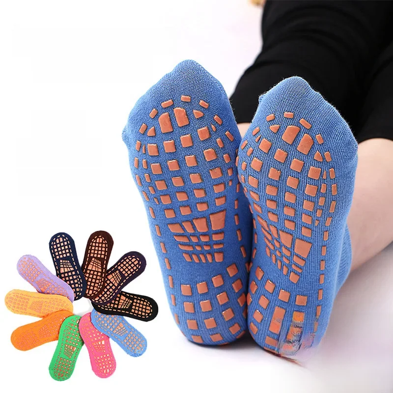 4 paires de chaussettes de Yoga, Pilates, Trampoline, pour femmes et adultes/enfants, en Silicone, antidérapantes, en coton, Massage des pieds au sol, cheville