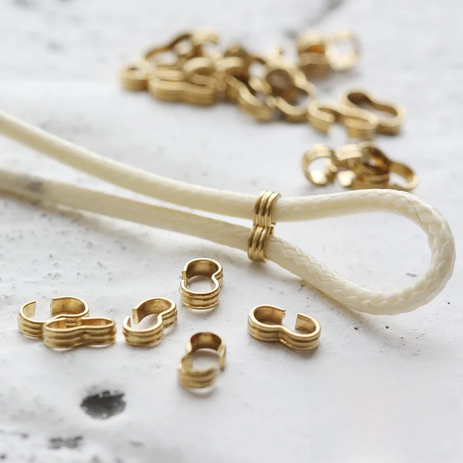 Materiały DIY - 100 sztuk surowych mosiężnych elementów do wyrobu biżuterii - Przedłużacz łańcuszka - Stoper - Element - 7x1,6mm (3902C-V-265) — zdjęcie 2