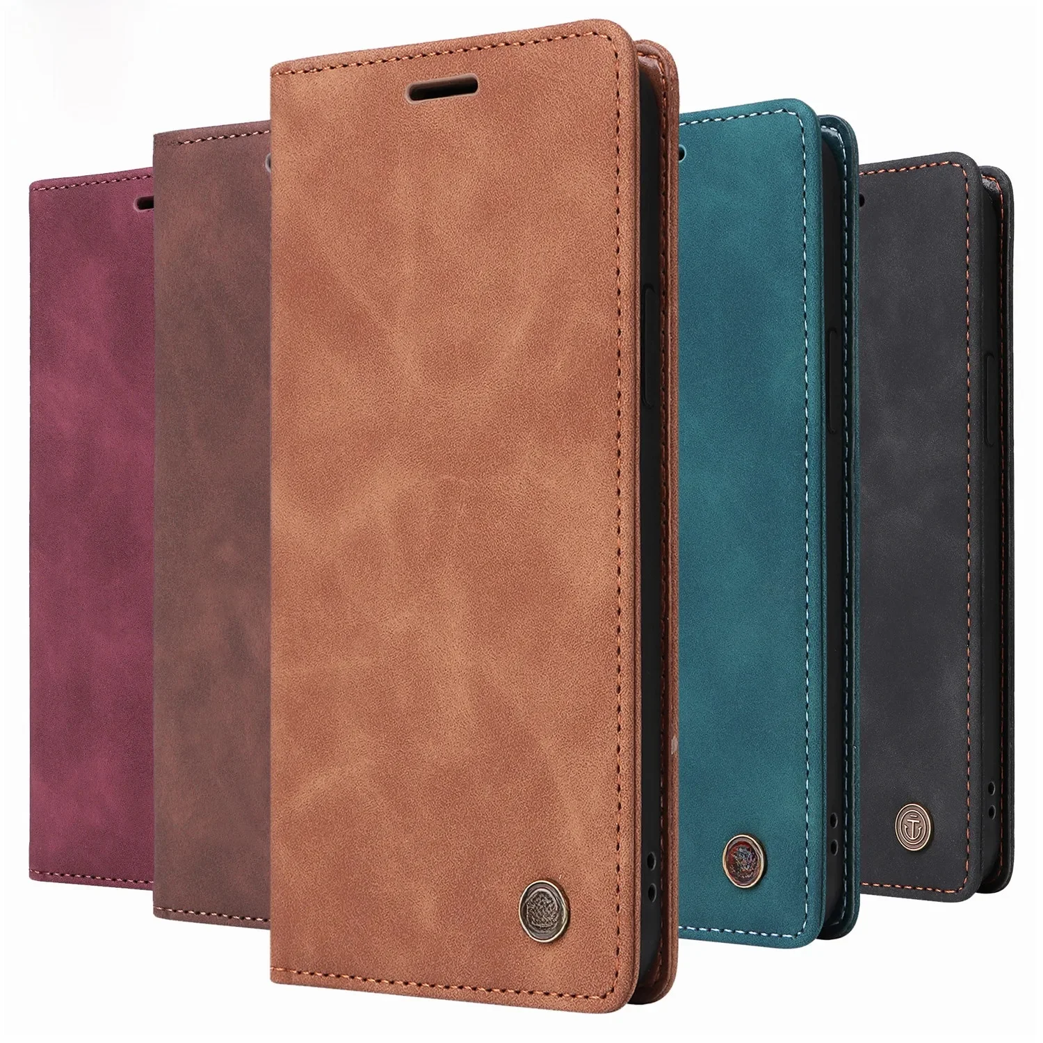 Etui typu flip z ekoskóry do Samsung Galaxy S8 S9 S10 S20 S21 FE S22 S23 S24 Plus S25 Edge S26 Note 9 10 Note 20 Ultra, z funkcją portfela. — zdjęcie produktu 7